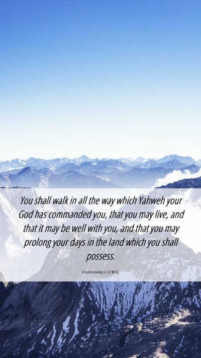 Picture 06 - Deuteronomy 5:33 WEB Mobile Phone Wallpaper - You shall walk in all the way which Yahweh your - Mobile Bible Verse Wallpaper