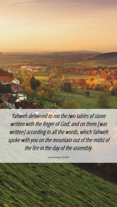 Picture 06 - Deuteronomy 9:10 WEB Mobile Phone Wallpaper - Yahweh delivered to me the two tables of stone - Mobile Bible Verse Wallpaper