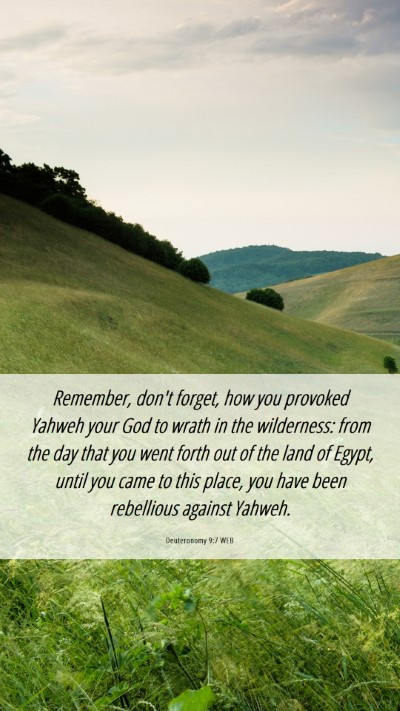 Picture 06 - Deuteronomy 9:7 WEB Mobile Phone Wallpaper - Remember, don't forget, how you provoked Yahweh - Mobile Bible Verse Wallpaper