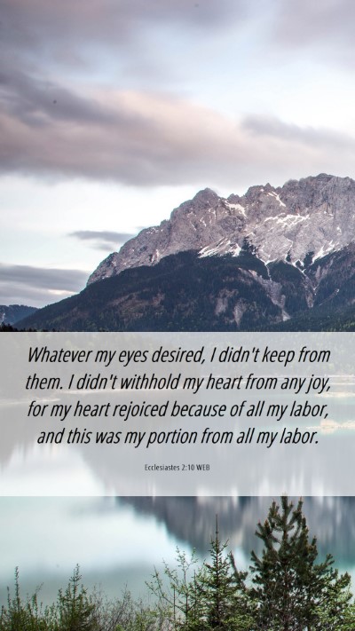 Picture 06 - Ecclesiastes 2:10 WEB Mobile Phone Wallpaper - Whatever my eyes desired, I didn't keep from - Mobile Bible Verse Wallpaper