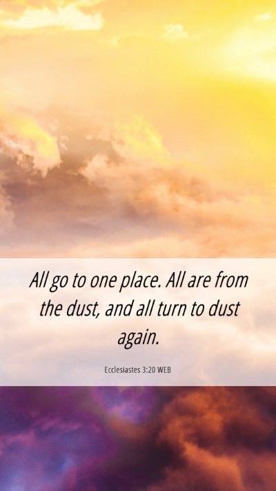 Picture 06 - Ecclesiastes 3:20 WEB Mobile Phone Wallpaper - All go to one place. All are from the dust, and - Mobile Bible Verse Wallpaper