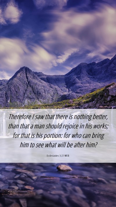 Picture 06 - Ecclesiastes 3:22 WEB Mobile Phone Wallpaper - Therefore I saw that there is nothing better, - Mobile Bible Verse Wallpaper