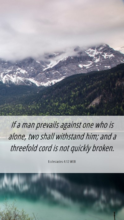 Picture 06 - Ecclesiastes 4:12 WEB Mobile Phone Wallpaper - If a man prevails against one who is alone, two - Mobile Bible Verse Wallpaper