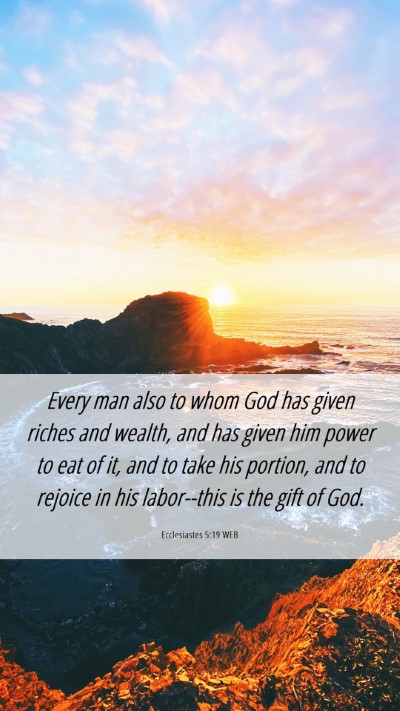 Picture 06 - Ecclesiastes 5:19 WEB Mobile Phone Wallpaper - Every man also to whom God has given riches and - Mobile Bible Verse Wallpaper