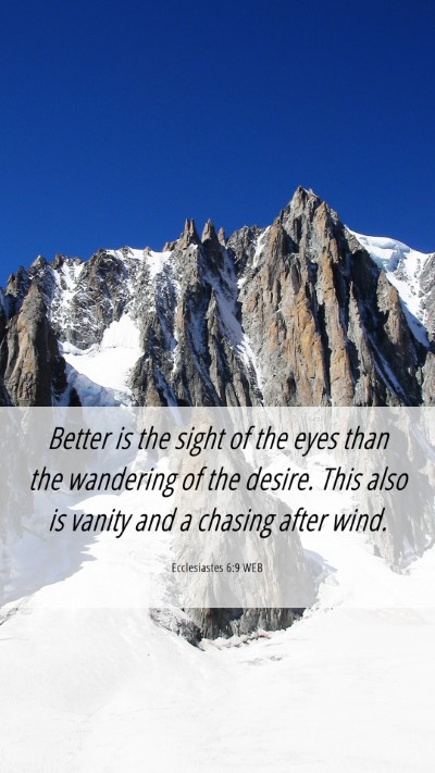 Picture 06 - Ecclesiastes 6:9 WEB Mobile Phone Wallpaper - Better is the sight of the eyes than the - Mobile Bible Verse Wallpaper