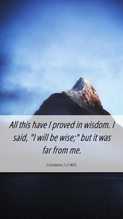 Picture 06 - Ecclesiastes 7:23 WEB Mobile Phone Wallpaper - All this have I proved in wisdom. I said, 