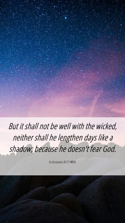 Picture 06 - Ecclesiastes 8:13 WEB Mobile Phone Wallpaper - But it shall not be well with the wicked, neither - Mobile Bible Verse Wallpaper