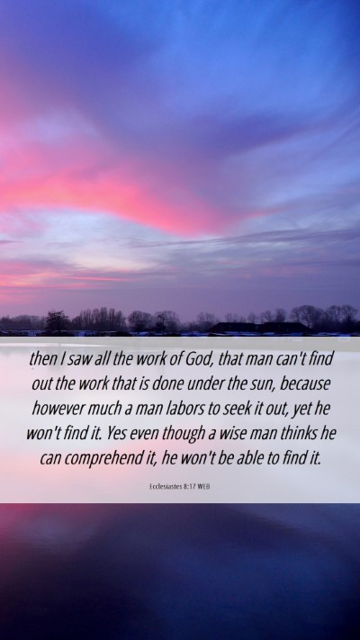 Picture 06 - Ecclesiastes 8:17 WEB Mobile Phone Wallpaper - then I saw all the work of God, that man can't - Mobile Bible Verse Wallpaper