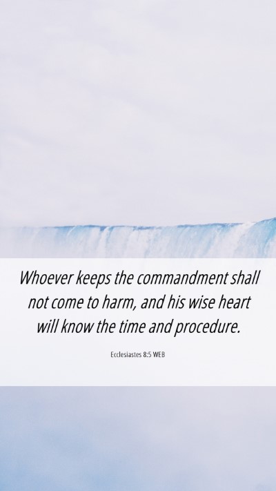 Picture 06 - Ecclesiastes 8:5 WEB Mobile Phone Wallpaper - Whoever keeps the commandment shall not come to - Mobile Bible Verse Wallpaper