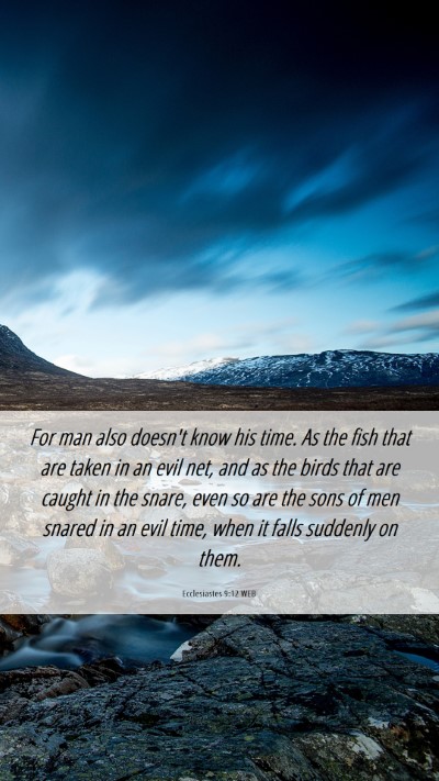 Picture 06 - Ecclesiastes 9:12 WEB Mobile Phone Wallpaper - For man also doesn't know his time. As the fish - Mobile Bible Verse Wallpaper