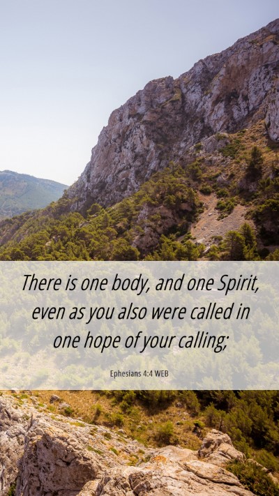 Picture 06 - Ephesians 4:4 WEB Mobile Phone Wallpaper - There is one body, and one Spirit, even as you - Mobile Bible Verse Wallpaper
