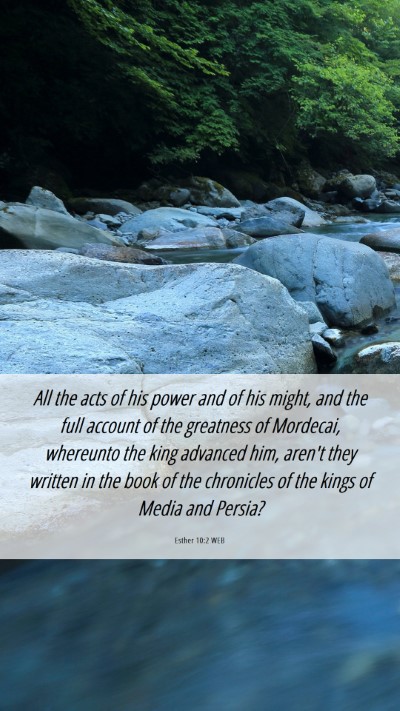 Picture 06 - Esther 10:2 WEB Mobile Phone Wallpaper - All the acts of his power and of his might, and - Mobile Bible Verse Wallpaper