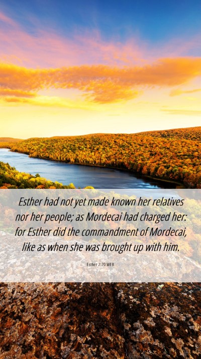 Picture 06 - Esther 2:20 WEB Mobile Phone Wallpaper - Esther had not yet made known her relatives nor - Mobile Bible Verse Wallpaper