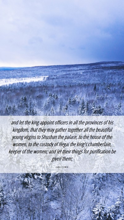 Picture 06 - Esther 2:3 WEB Mobile Phone Wallpaper - and let the king appoint officers in all the - Mobile Bible Verse Wallpaper