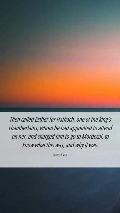 Picture 06 - Esther 4:5 WEB Mobile Phone Wallpaper - Then called Esther for Hathach, one of the king's - Mobile Bible Verse Wallpaper