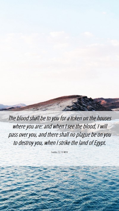 Picture 06 - Exodus 12:13 WEB Mobile Phone Wallpaper - The blood shall be to you for a token on the - Mobile Bible Verse Wallpaper