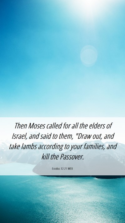 Picture 06 - Exodus 12:21 WEB Mobile Phone Wallpaper - Then Moses called for all the elders of Israel, - Mobile Bible Verse Wallpaper