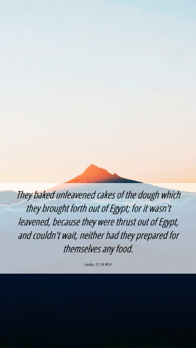Picture 06 - Exodus 12:39 WEB Mobile Phone Wallpaper - They baked unleavened cakes of the dough which - Mobile Bible Verse Wallpaper