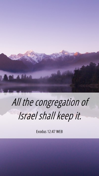 Picture 06 - Exodus 12:47 WEB Mobile Phone Wallpaper - All the congregation of Israel shall keep - Mobile Bible Verse Wallpaper