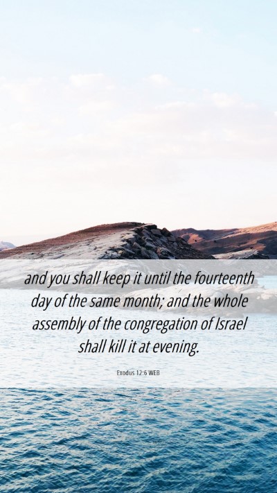 Picture 06 - Exodus 12:6 WEB Mobile Phone Wallpaper - and you shall keep it until the fourteenth day of - Mobile Bible Verse Wallpaper