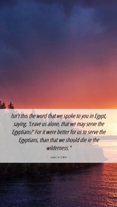 Picture 06 - Exodus 14:12 WEB Mobile Phone Wallpaper - Isn't this the word that we spoke to you in - Mobile Bible Verse Wallpaper