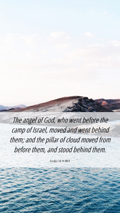Picture 06 - Exodus 14:19 WEB Mobile Phone Wallpaper - The angel of God, who went before the camp of - Mobile Bible Verse Wallpaper