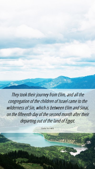 Picture 06 - Exodus 16:1 WEB Mobile Phone Wallpaper - They took their journey from Elim, and all the - Mobile Bible Verse Wallpaper