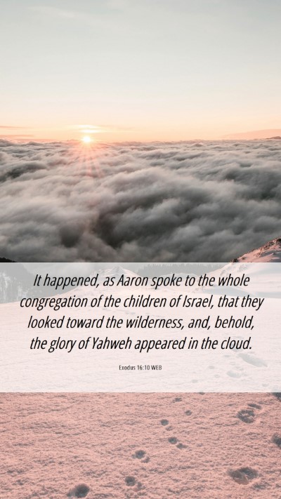 Picture 06 - Exodus 16:10 WEB Mobile Phone Wallpaper - It happened, as Aaron spoke to the whole - Mobile Bible Verse Wallpaper