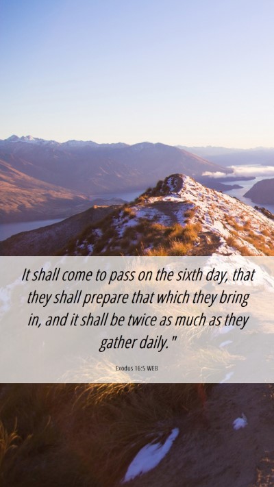 Picture 06 - Exodus 16:5 WEB Mobile Phone Wallpaper - It shall come to pass on the sixth day, that they - Mobile Bible Verse Wallpaper