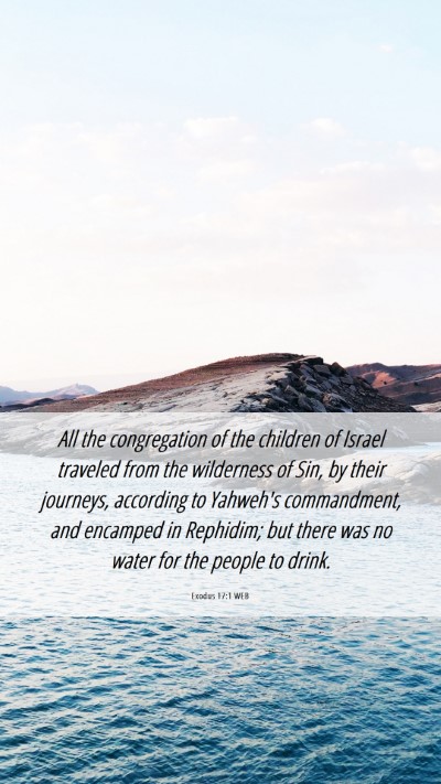 Picture 06 - Exodus 17:1 WEB Mobile Phone Wallpaper - All the congregation of the children of Israel - Mobile Bible Verse Wallpaper