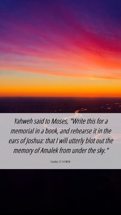 Picture 06 - Exodus 17:14 WEB Mobile Phone Wallpaper - Yahweh said to Moses, 
