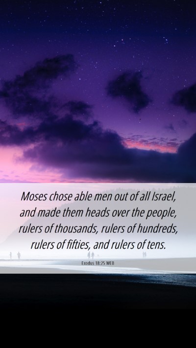 Picture 06 - Exodus 18:25 WEB Mobile Phone Wallpaper - Moses chose able men out of all Israel, and made - Mobile Bible Verse Wallpaper