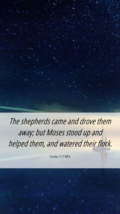 Picture 06 - Exodus 2:17 WEB Mobile Phone Wallpaper - The shepherds came and drove them away; but Moses - Mobile Bible Verse Wallpaper