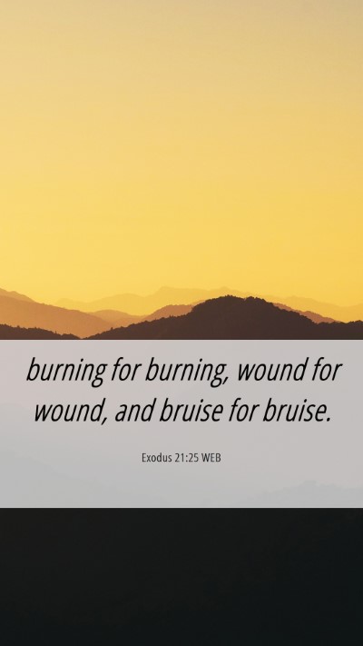 Picture 06 - Exodus 21:25 WEB Mobile Phone Wallpaper - burning for burning, wound for wound, and bruise - Mobile Bible Verse Wallpaper