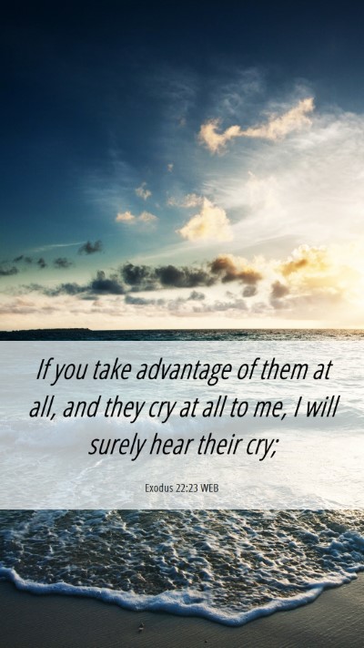 Picture 06 - Exodus 22:23 WEB Mobile Phone Wallpaper - If you take advantage of them at all, and they - Mobile Bible Verse Wallpaper