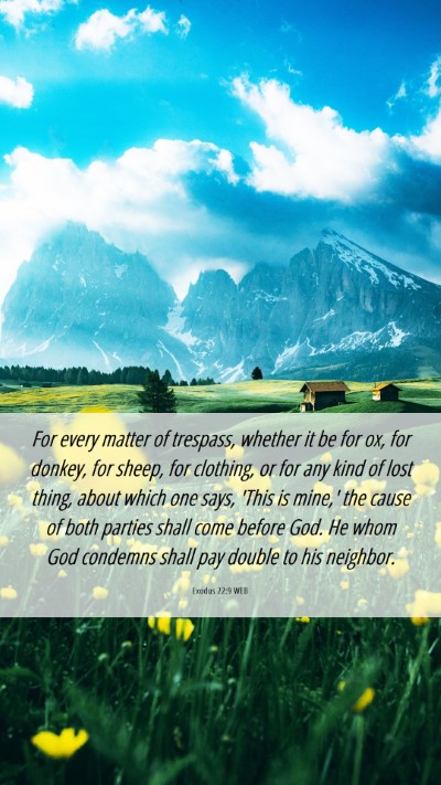 Picture 06 - Exodus 22:9 WEB Mobile Phone Wallpaper - For every matter of trespass, whether it be for - Mobile Bible Verse Wallpaper