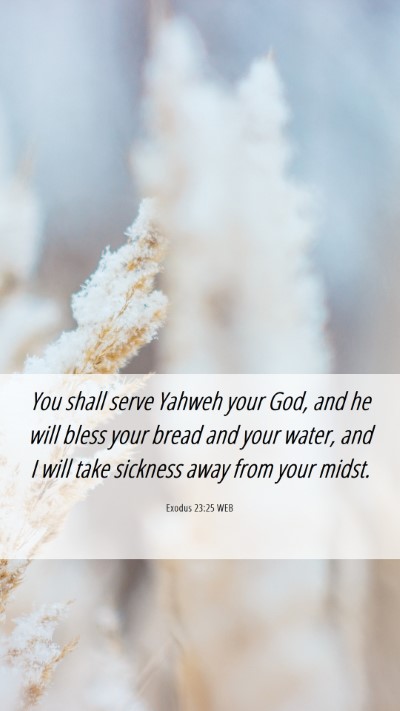 Picture 06 - Exodus 23:25 WEB Mobile Phone Wallpaper - You shall serve Yahweh your God, and he will - Mobile Bible Verse Wallpaper