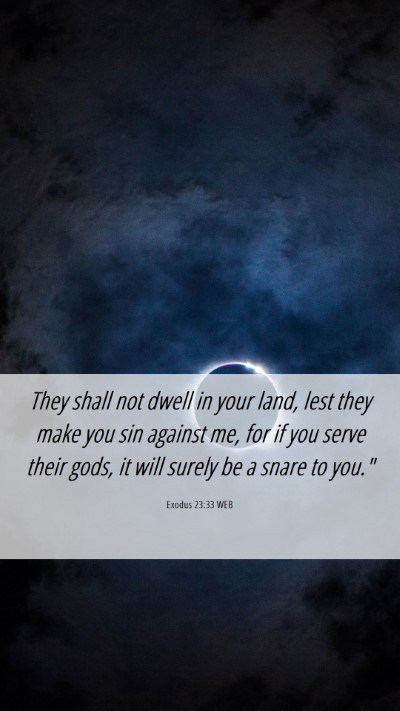 Picture 06 - Exodus 23:33 WEB Mobile Phone Wallpaper - They shall not dwell in your land, lest they make - Mobile Bible Verse Wallpaper