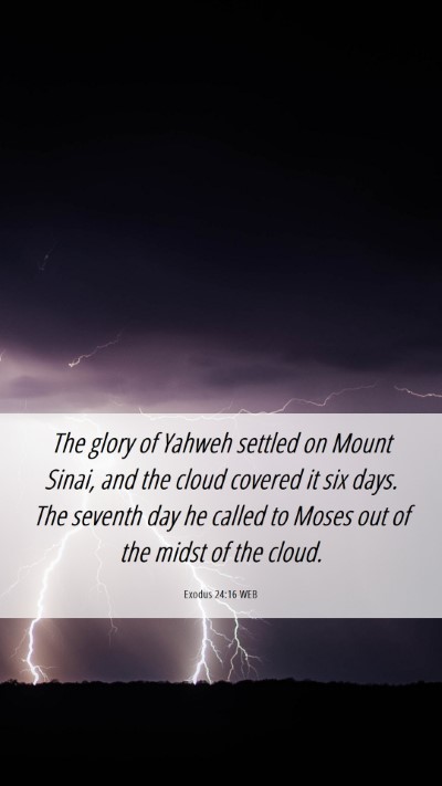 Picture 06 - Exodus 24:16 WEB Mobile Phone Wallpaper - The glory of Yahweh settled on Mount Sinai, and - Mobile Bible Verse Wallpaper
