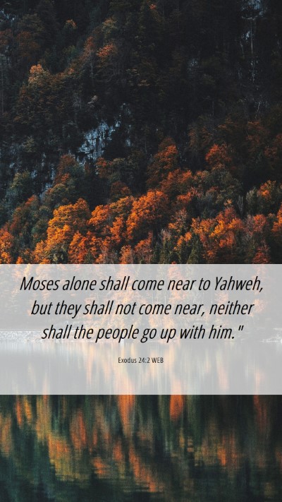 Picture 06 - Exodus 24:2 WEB Mobile Phone Wallpaper - Moses alone shall come near to Yahweh, but they - Mobile Bible Verse Wallpaper