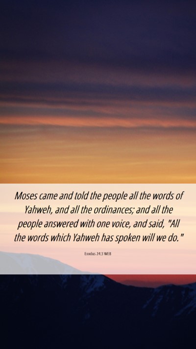 Picture 06 - Exodus 24:3 WEB Mobile Phone Wallpaper - Moses came and told the people all the words of - Mobile Bible Verse Wallpaper