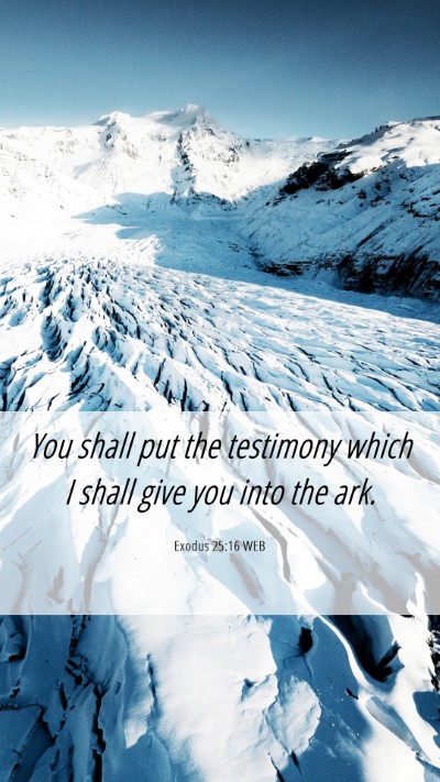 Picture 06 - Exodus 25:16 WEB Mobile Phone Wallpaper - You shall put the testimony which I shall give - Mobile Bible Verse Wallpaper