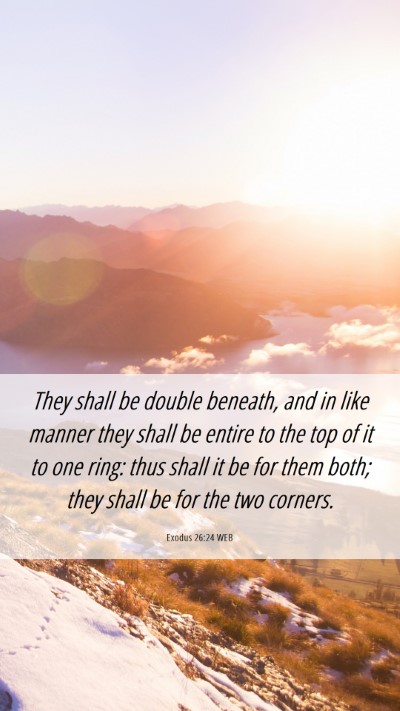 Picture 06 - Exodus 26:24 WEB Mobile Phone Wallpaper - They shall be double beneath, and in like manner - Mobile Bible Verse Wallpaper