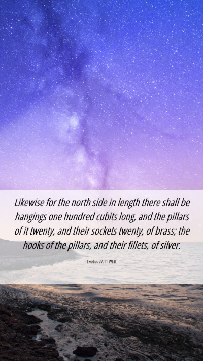 Picture 06 - Exodus 27:11 WEB Mobile Phone Wallpaper - Likewise for the north side in length there shall - Mobile Bible Verse Wallpaper