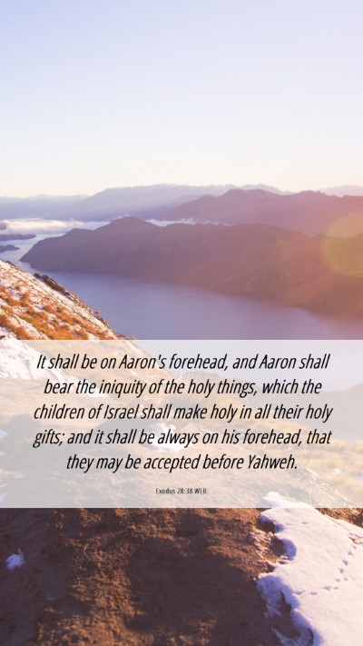 Picture 06 - Exodus 28:38 WEB Mobile Phone Wallpaper - It shall be on Aaron's forehead, and Aaron shall - Mobile Bible Verse Wallpaper