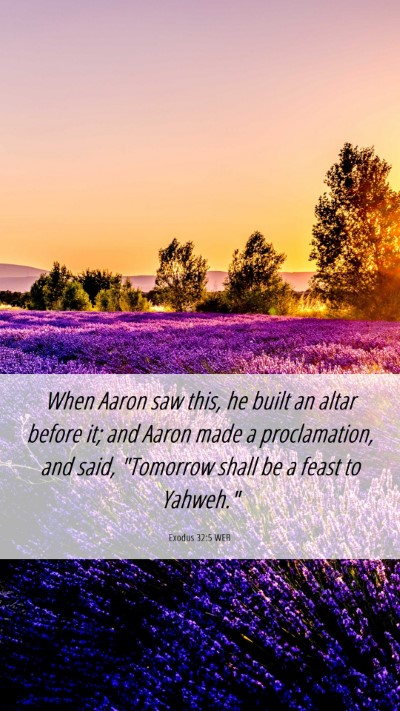 Picture 06 - Exodus 32:5 WEB Mobile Phone Wallpaper - When Aaron saw this, he built an altar before it; - Mobile Bible Verse Wallpaper