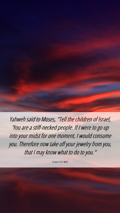 Picture 06 - Exodus 33:5 WEB Mobile Phone Wallpaper - Yahweh said to Moses, 