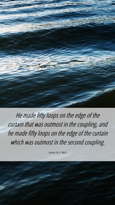 Picture 06 - Exodus 36:17 WEB Mobile Phone Wallpaper - He made fifty loops on the edge of the curtain - Mobile Bible Verse Wallpaper