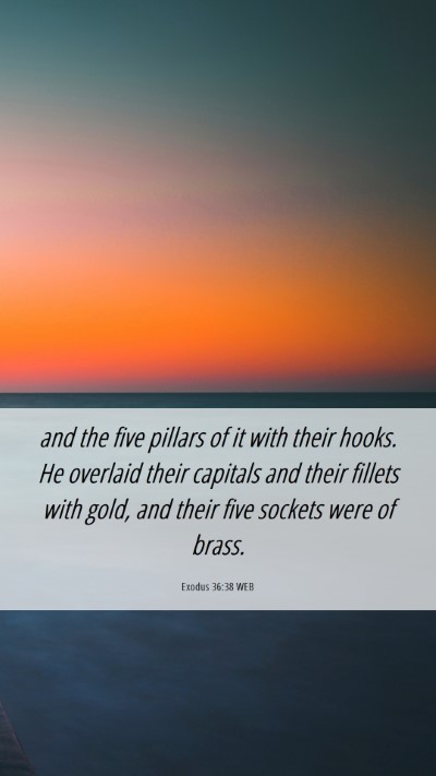 Picture 06 - Exodus 36:38 WEB Mobile Phone Wallpaper - and the five pillars of it with their hooks. He - Mobile Bible Verse Wallpaper