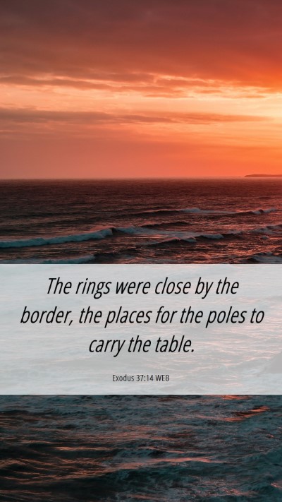 Picture 06 - Exodus 37:14 WEB Mobile Phone Wallpaper - The rings were close by the border, the places - Mobile Bible Verse Wallpaper